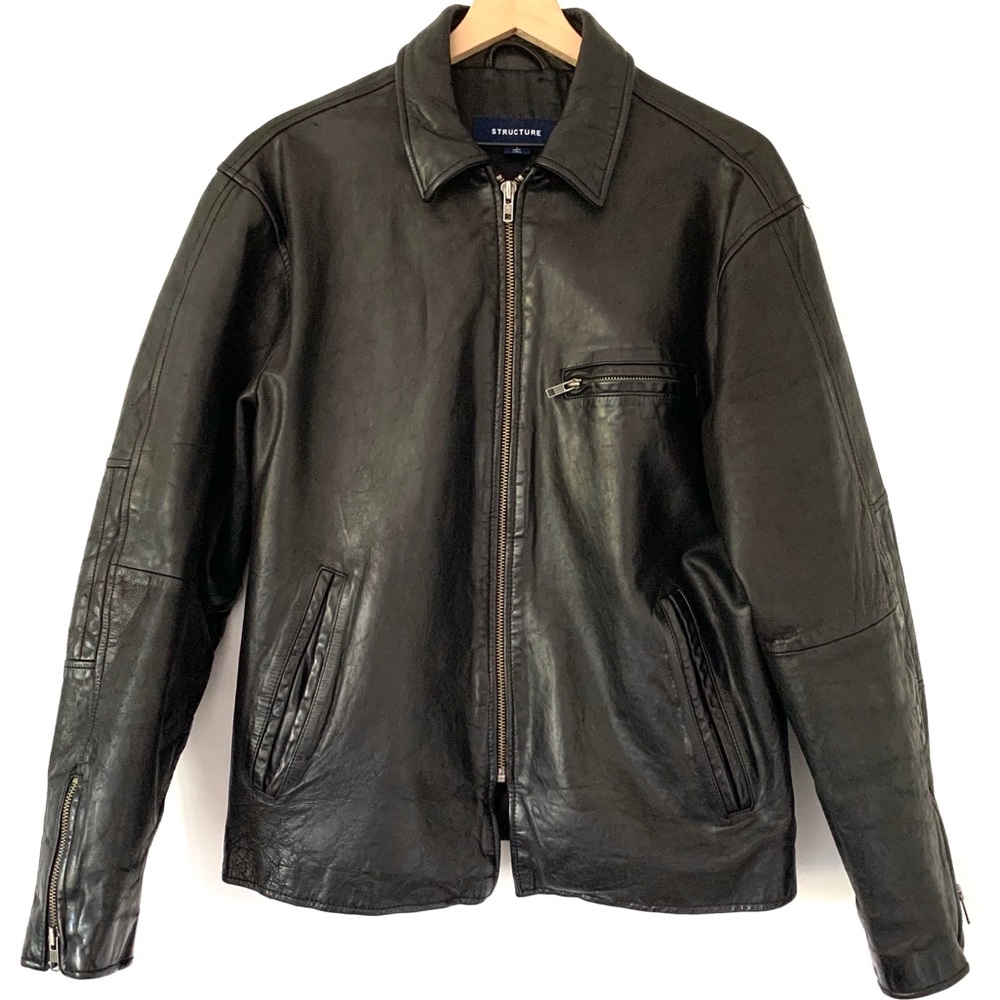 Vintage Leather Moto Jacket By Structure
